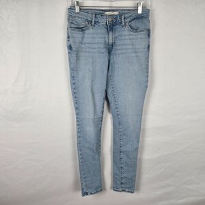 Levi's 711 Jeans Women's 29 Blue Light Wash Skinny Heart Back Pockets Ankle